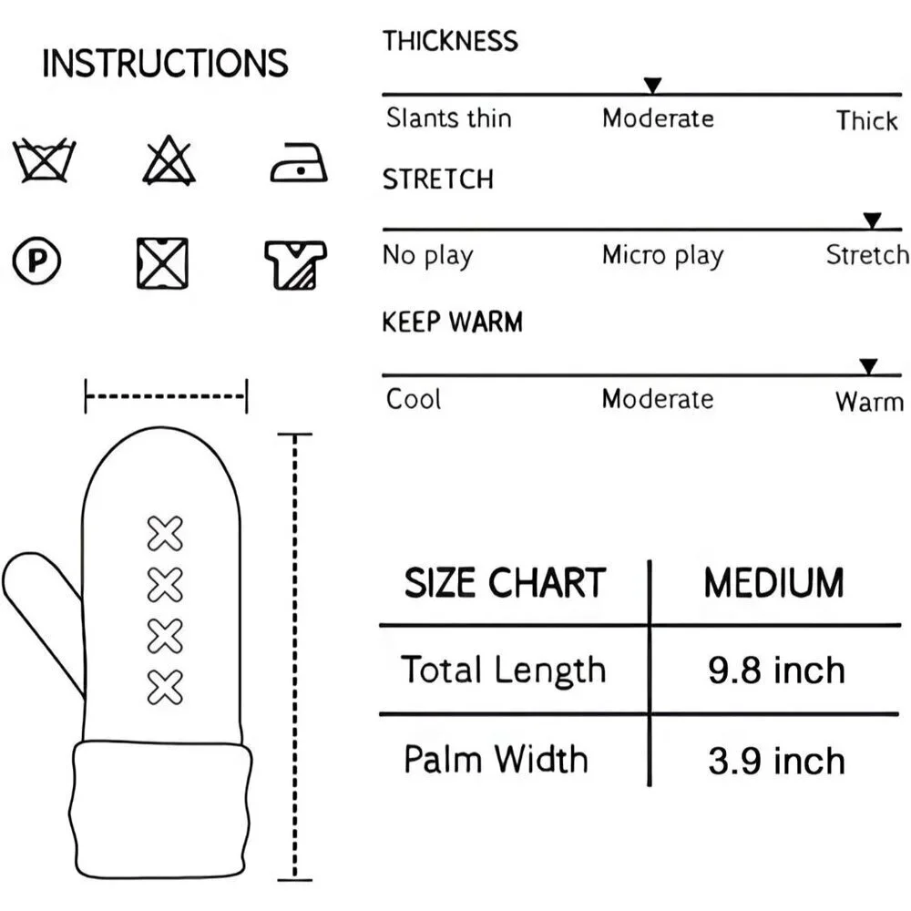 Women's Gray Gray Hat Winter Warm Imported Fleece Lining Wool Knit Thick Gloves